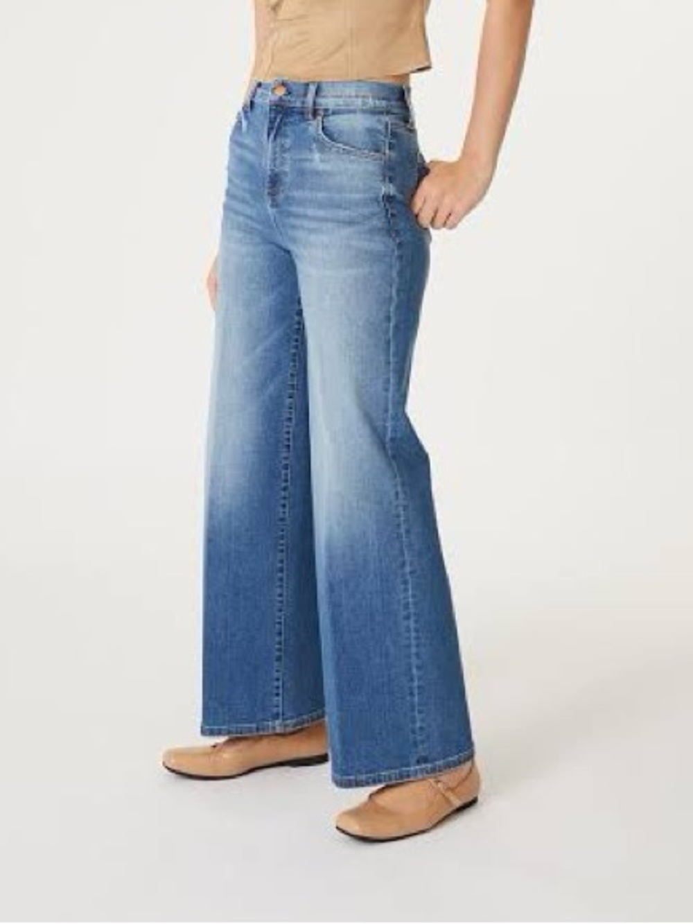 Level 99 Hudson Wide Leg‎ High Rise Escandero Crop Denim Jeans